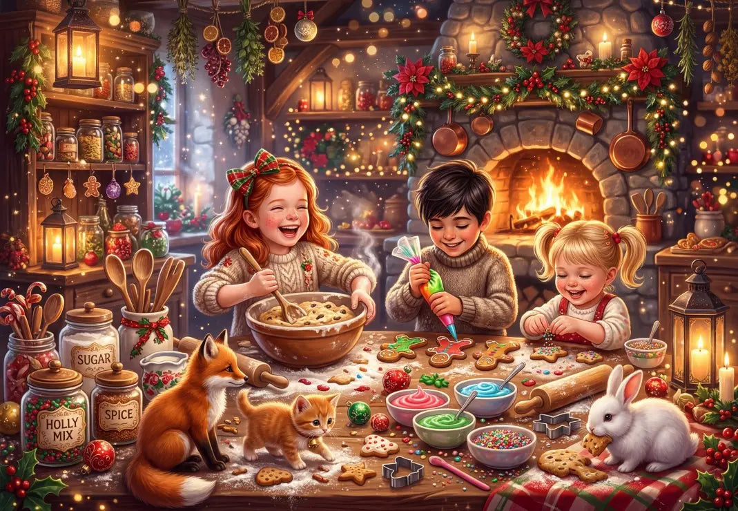 The Little Christmas Pastry Chefs - 1000 Piece Jigsaw Puzzle (Bluebird) - Completed Puzzle