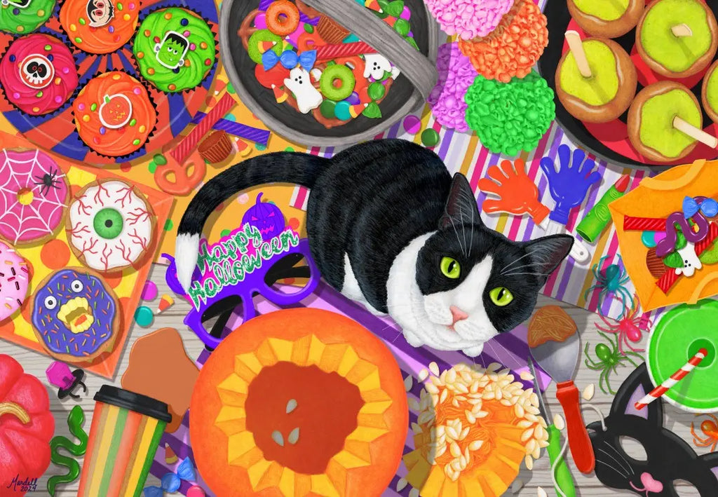 The Halloween Party Intruder - 1000 Piece Jigsaw Puzzle (Bluebird) - Completed Puzzle