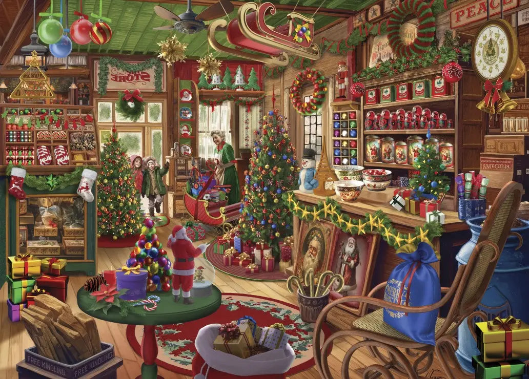 The Christmas Shop - 1500 Piece Jigsaw Puzzle (Bluebird) - Completed Puzzle