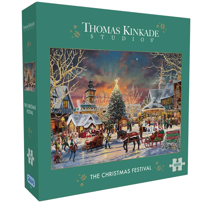The Christmas Festival by Thomas Kinkade – 1000 Piece Jigsaw Puzzle (Gibsons)