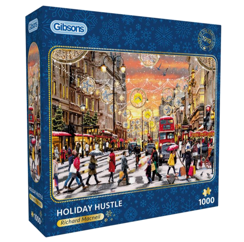 Holiday Hustle by Richard Macneil – 1000 Piece Jigsaw Puzzle (Gibsons) - Completed Puzzle