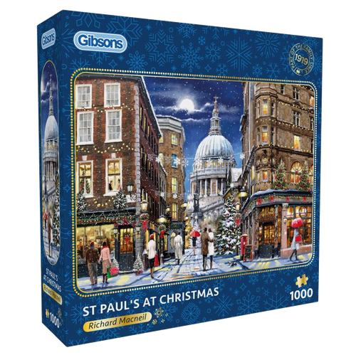 St Paul’s at Christmas by Richard Macneile – 1000 Piece Jigsaw Puzzle (Gibsons) - Completed Puzzle