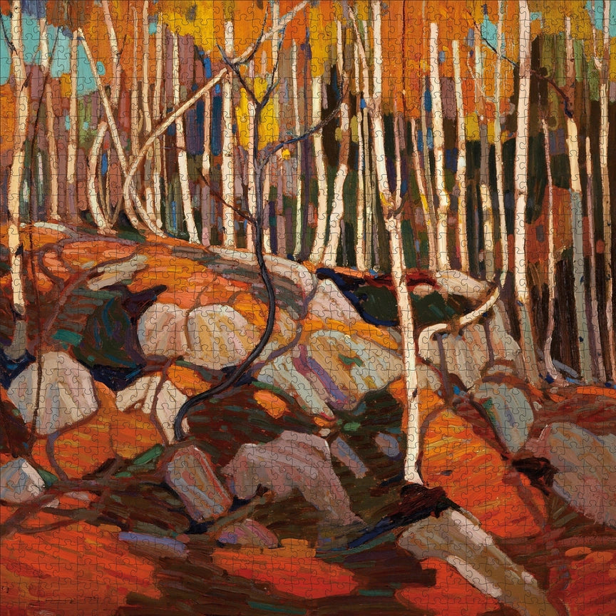 The Birch Grove, Autumn by Tom Thomson – 1000 Piece Jigsaw Puzzle (Pomegranate)