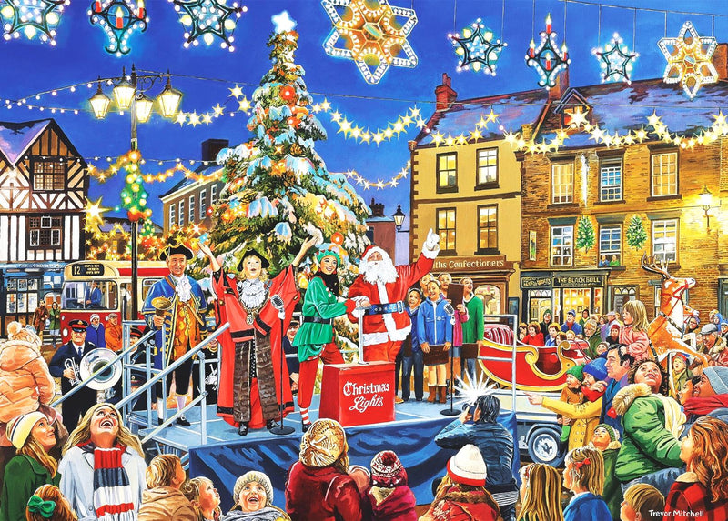 Christmas Switch On by Trevor Mitchell – 100 XXL Piece Jigsaw Puzzle (Gibsons)