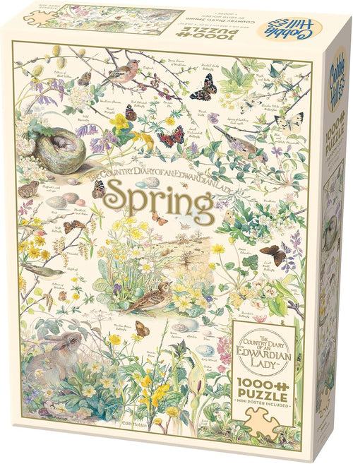 Country Diary of an Edwardian Lady: Spring - 1000 Piece Jigsaw Puzzle (Cobble Hill) - Completed Puzzle