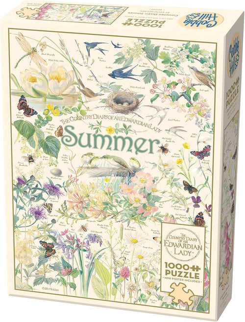 Country Diary of an Edwardian Lady: Summer by Edith Holden - 1000 Piece Jigsaw Puzzle (Cobble Hill) - Completed Puzzle