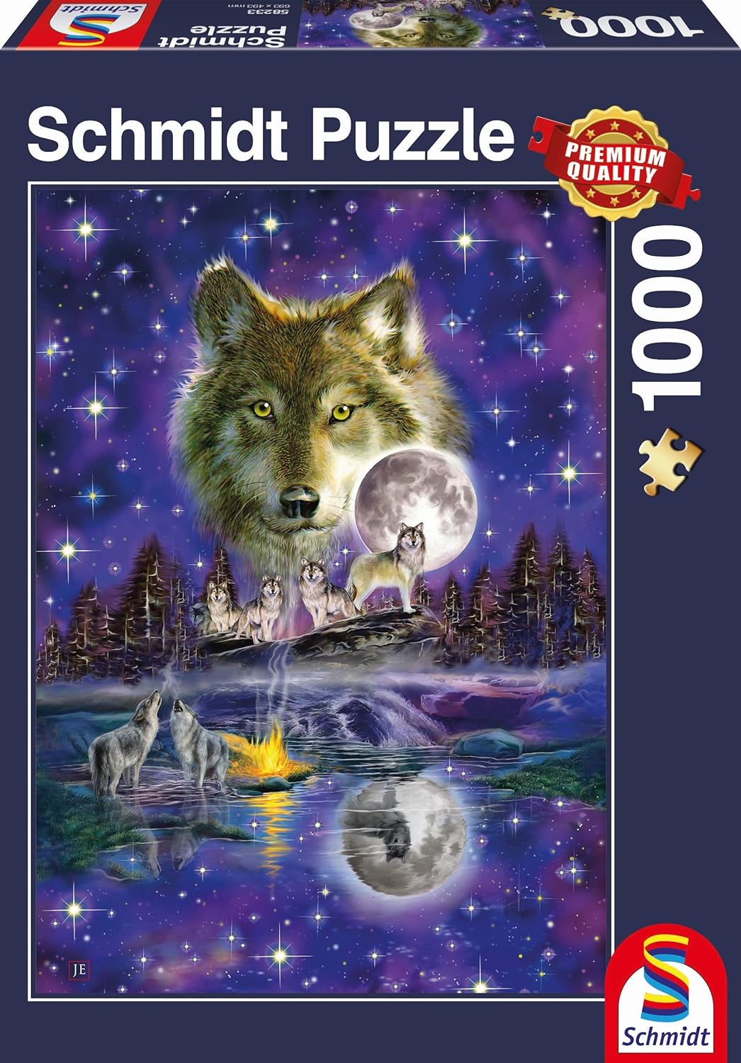 Schmidt Spiele - Wolf Moonlight - 1000 Piece Jigsaw Puzzle