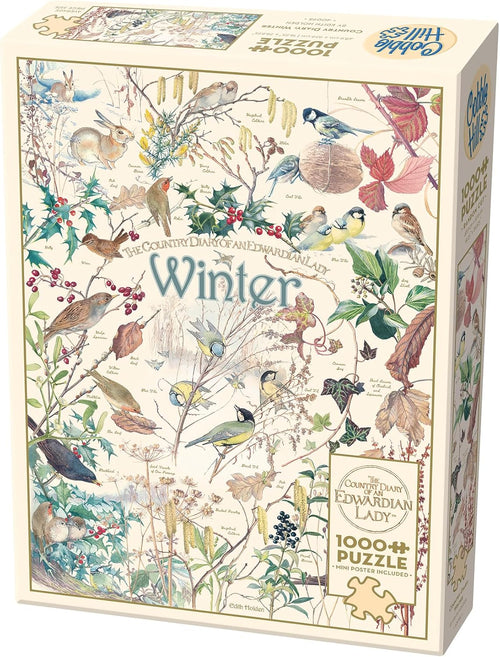 Country Diary of an Edwardian Lady: Winter - 1000 Piece Jigsaw Puzzle (Cobble Hill) - Completed Puzzle