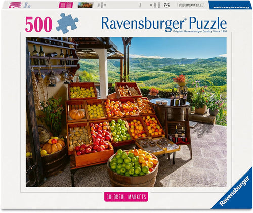 Fruit & Veg Market, Croatia - 500 Piece Jigsaw Puzzle (Ravensburger) - Completed Puzzle