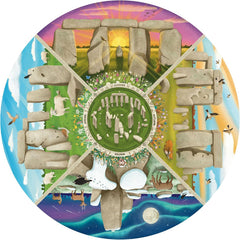 Stonehenge Through the Seasons - 500 Piece Circular Jigsaw Puzzle (Gibsons)