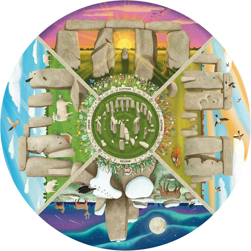 Stonehenge Through the Seasons - 500 Piece Circular Jigsaw Puzzle (Gibsons)