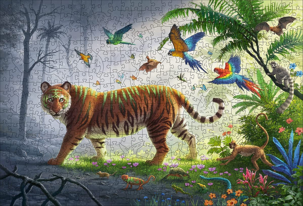 Jungle Tiger – 500 Piece Wooden Jigsaw Puzzle (Ravensburger)