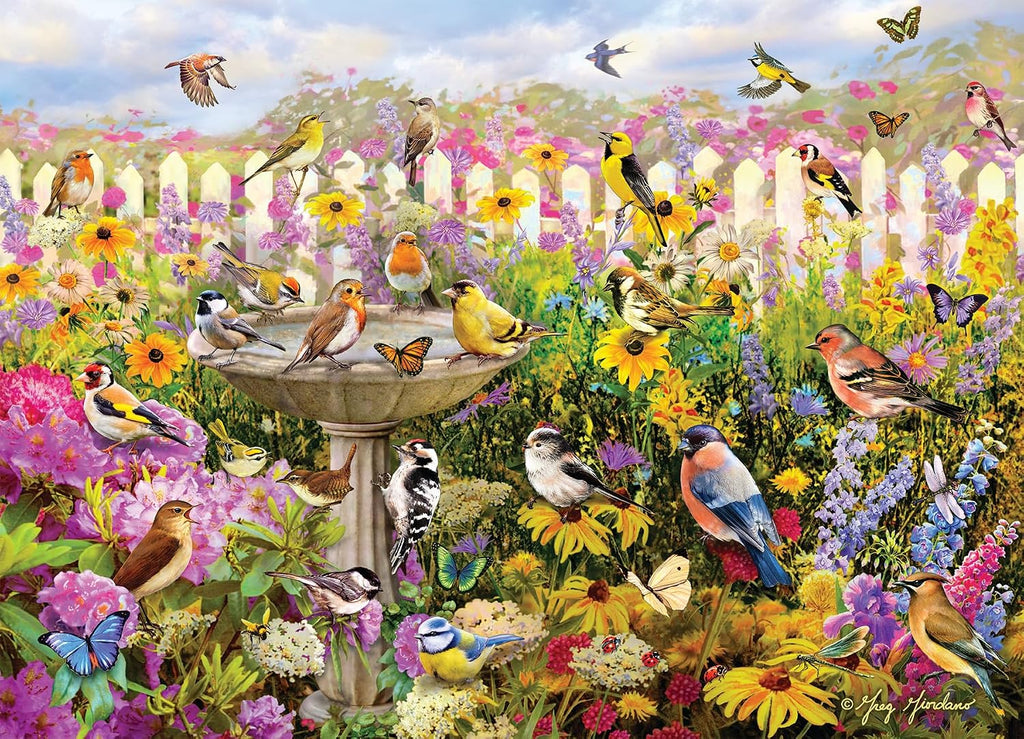 Backyard Bird Bath - 1000 Piece Jigsaw Puzzle (Cobble Hill)