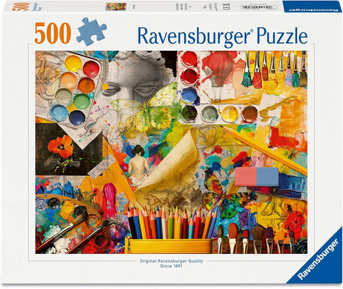 Art Studio by Jena Dellagrottaglia - 500 Piece Jigsaw Puzzle (Ravensburger) - Completed Puzzle