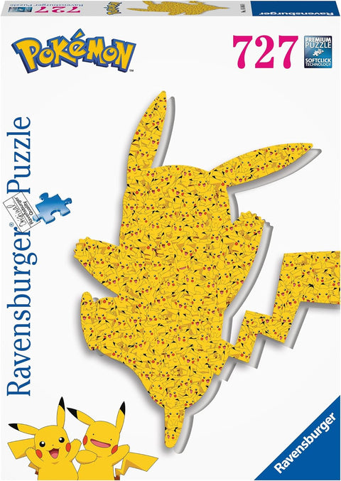 Box, straight on: Pokemon Shaped Pikachu – 727 Piece Jigsaw Puzzle (Ravensburger)