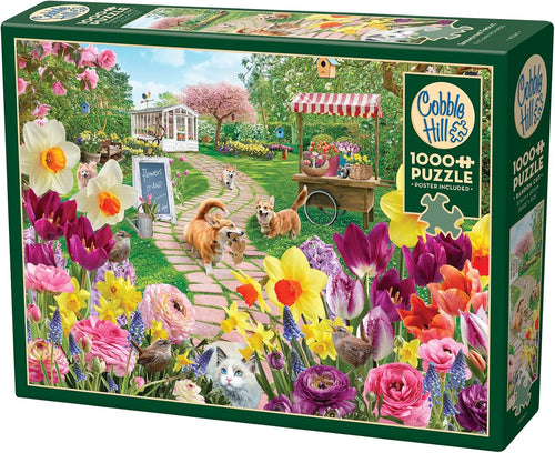 Springtime Frolic - 1000 Piece Jigsaw Puzzle (Cobble Hill) - Completed Puzzle