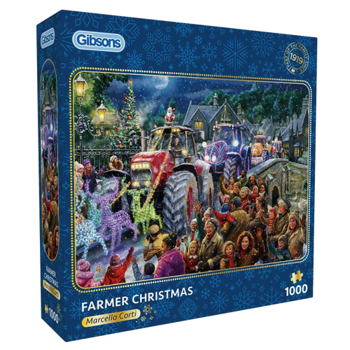 Farmer Christmas by Marcello Corti – 1000 Piece Jigsaw Puzzle (Gibsons) - Completed Puzzle