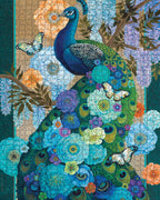Floral Peacock by David Galchutt – 1000 Piece Jigsaw Puzzle (Pomegranate)