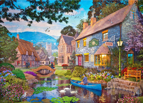 Tea on the River by Dominic Davison – 500 Piece Jigsaw Puzzle (Gibsons)