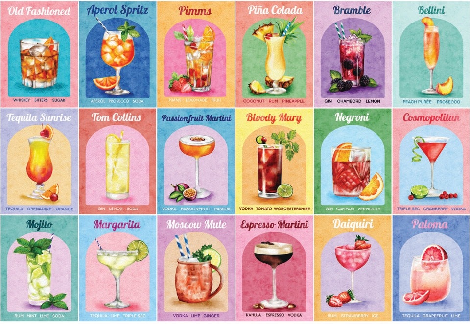 Artwork: Colourful Cocktails – 1000 Piece Jigsaw Puzzle (House of Puzzles)