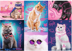 Artwork: Neon Color Line, Cats – 1000 Piece Jigsaw Puzzle (Trefl)