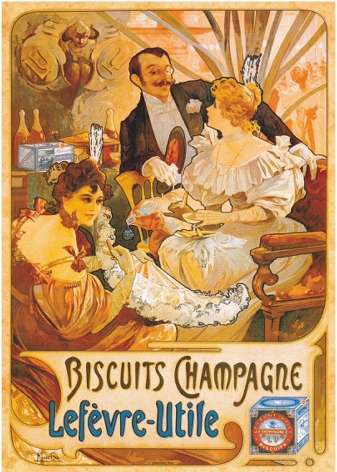 Artwork: Vintage Posters: Lefevre-Utile Champagne Biscuits – 1000 Piece Jigsaw Puzzle (Dtoys)