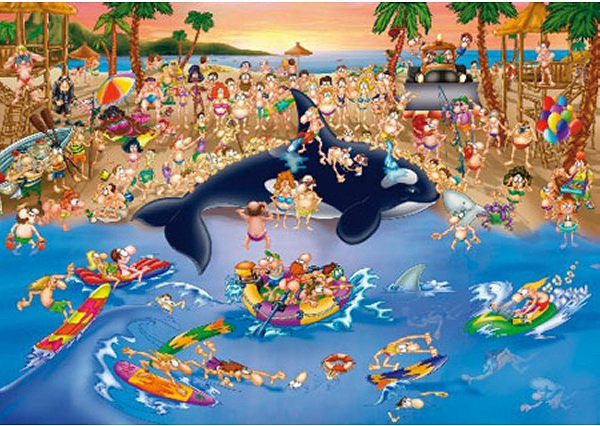 Artwork: Trafic Jam at the Beach – 1000 Piece Jigsaw Puzzle (Dtoys)