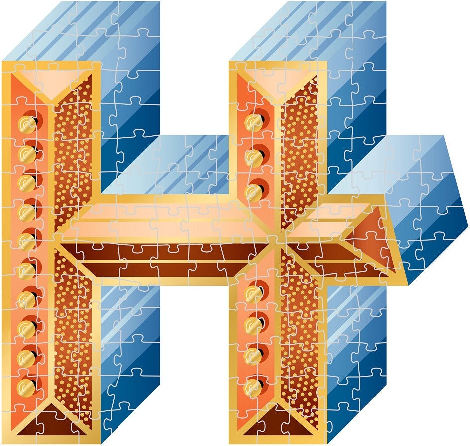 Artwork, puzzle 4 of 4: Knock Knock "Yeah" Four Letter Puzzle – 500 Piece Jigsaw Puzzle (Galison)