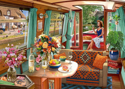 View from my Window No.1 – Canal Boat by Steve Read - 1000 Piece Jigsaw Puzzle (Ravensburger)