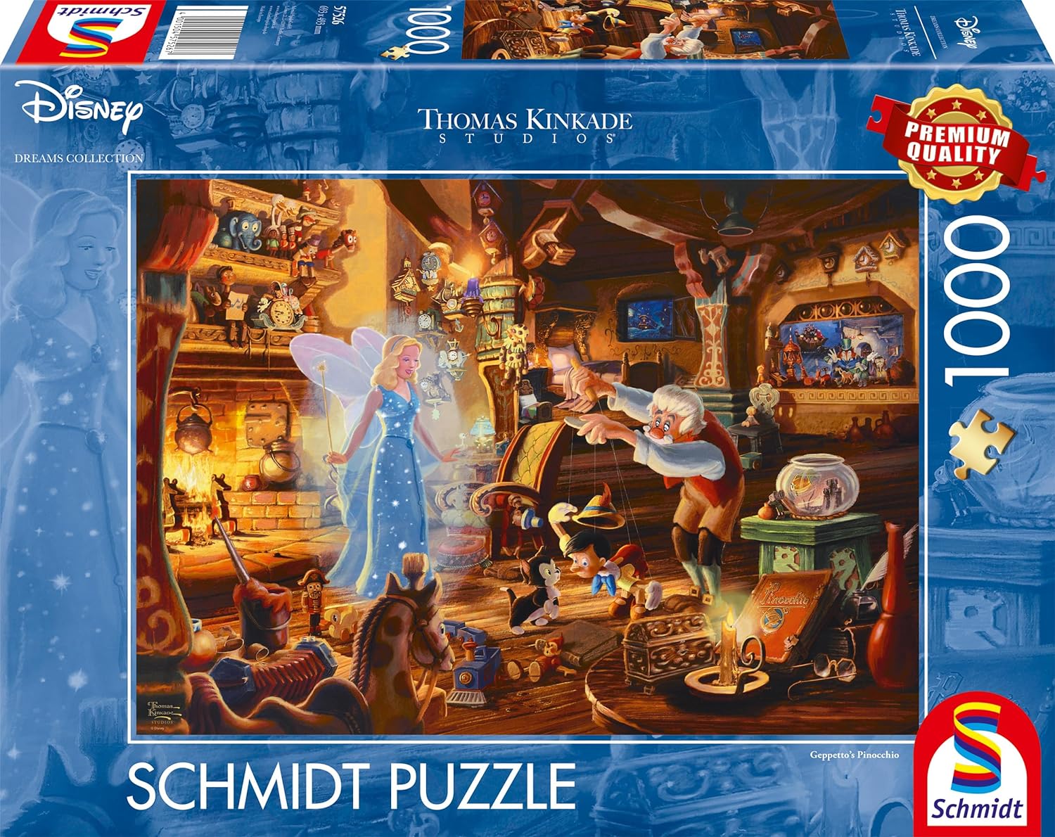 Geppettos Pinocchio by Thomas Kinkade Studios – 1000 Piece Jigsaw Puzzle (Schmidt)