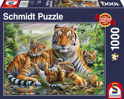 Schmidt - Tiger & Cubs - 1000 Piece Jigsaw Puzzle