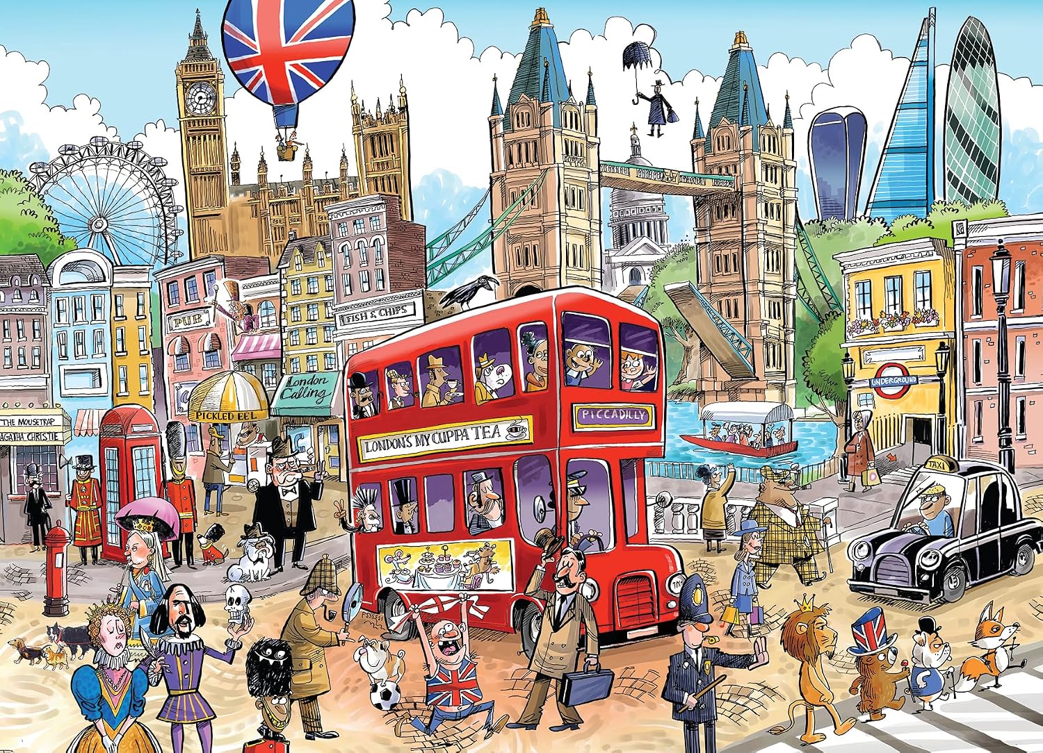 Doodle Town: London - 1000 Piece Jigsaw Puzzle