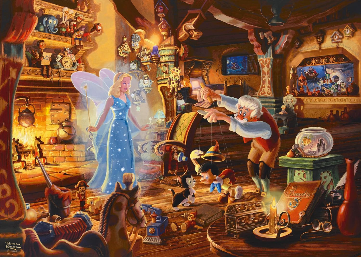 Geppettos Pinocchio by Thomas Kinkade Studios – 1000 Piece Jigsaw Puzzle (Schmidt)