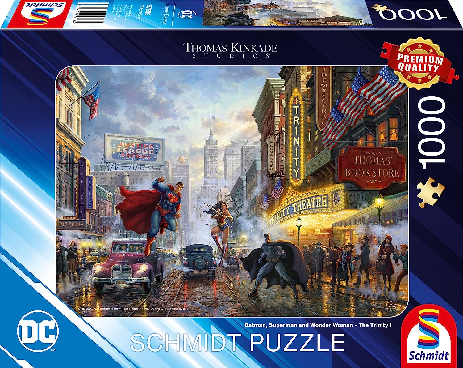 Batman, Superman and Wonder Woman by Thomas Kinkade – 1000 Piece Jigsaw Puzzle (Schmidt)