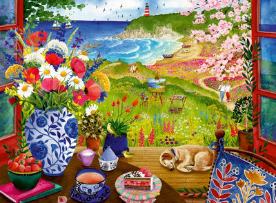 Seaside Window View - 100 Piece XL Jigsaw Puzzle (Ravensburger)