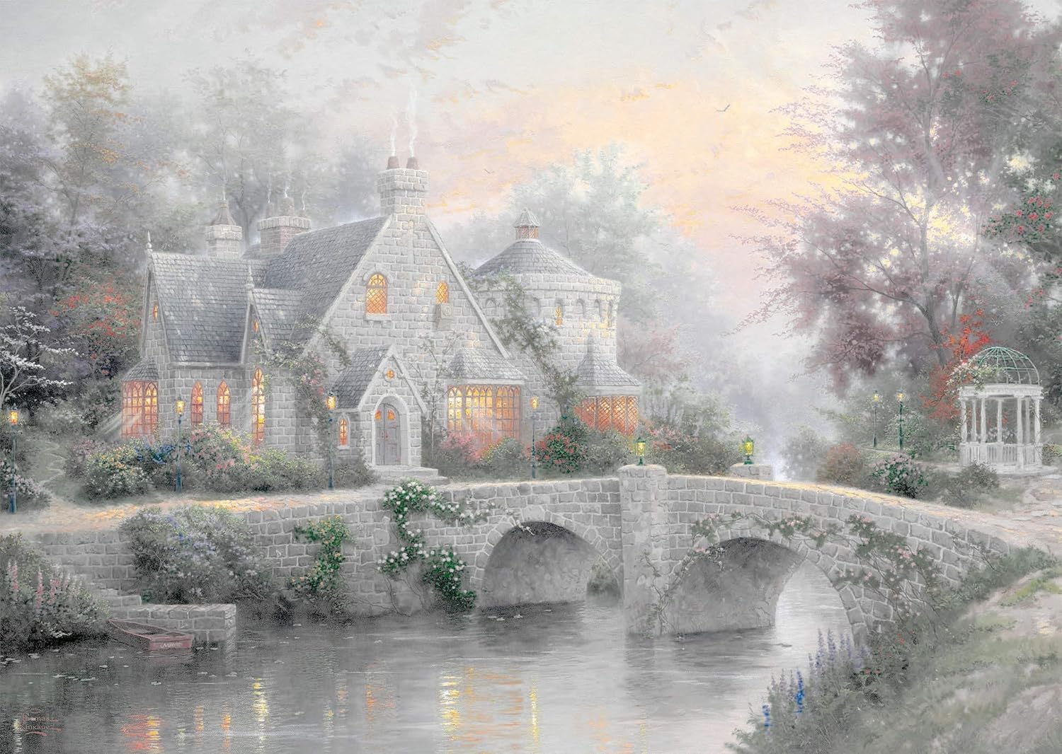 Lamplight Manor/Winter in Lamplight Manor by Thomas Kinkade – 2 x 1000 Piece Jigsaw Puzzle (Schmidt)