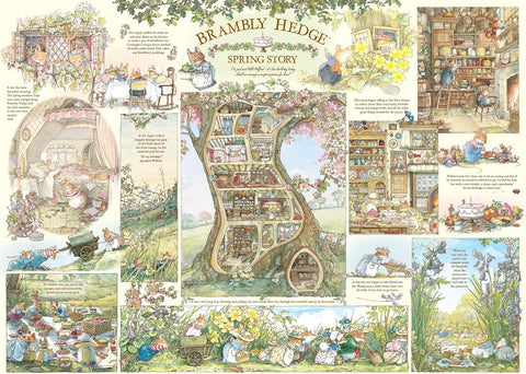 Brambly Hedge Spring Story by Jill Barklem - 1000 Piece Jigsaw Puzzle + Poster (Cobble Hill)