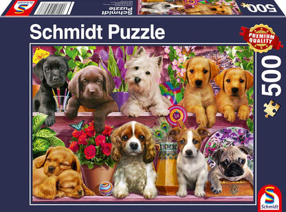 Schmidt - Dog in the Shelves - 500 Piece Jigsaw Puzzle
