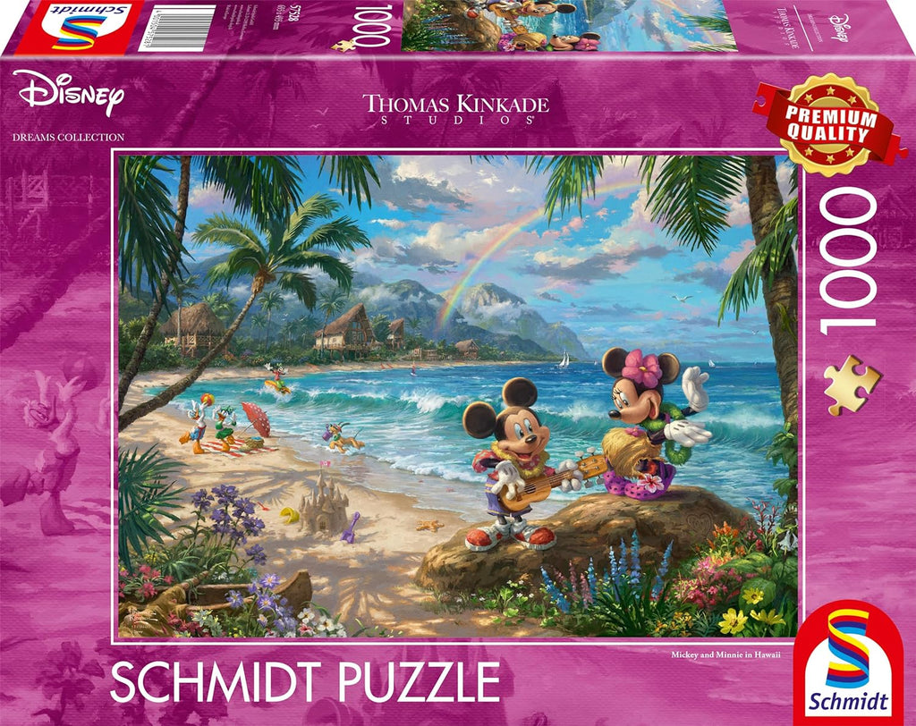 Mickey and Minnie in Hawaii by Thomas Kinkade, Disney – 1000 Piece Jigsaw Puzzle (Schmidt)