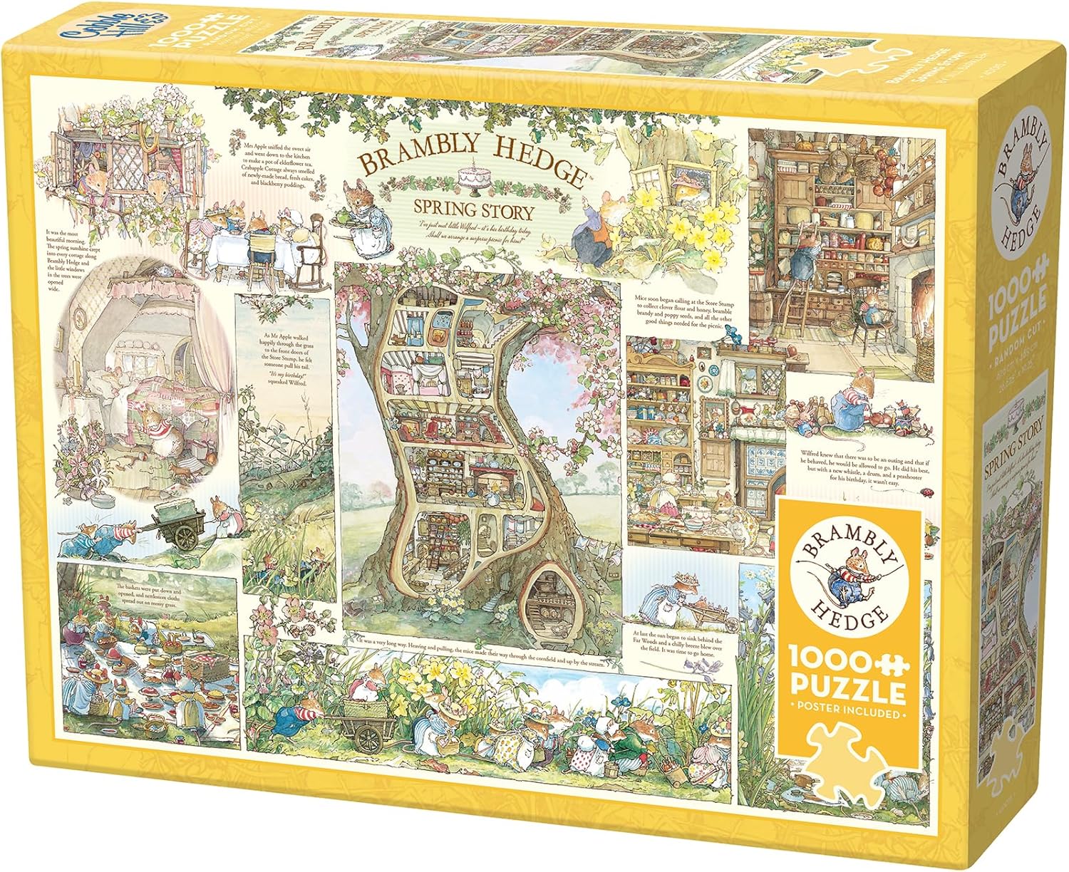 Brambly Hedge Spring Story by Jill Barklem - 1000 Piece Jigsaw Puzzle + Poster (Cobble Hill)