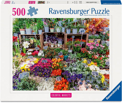Flower Market, France - 500 Piece Jigsaw Puzzle (Ravensburger) - Completed Puzzle