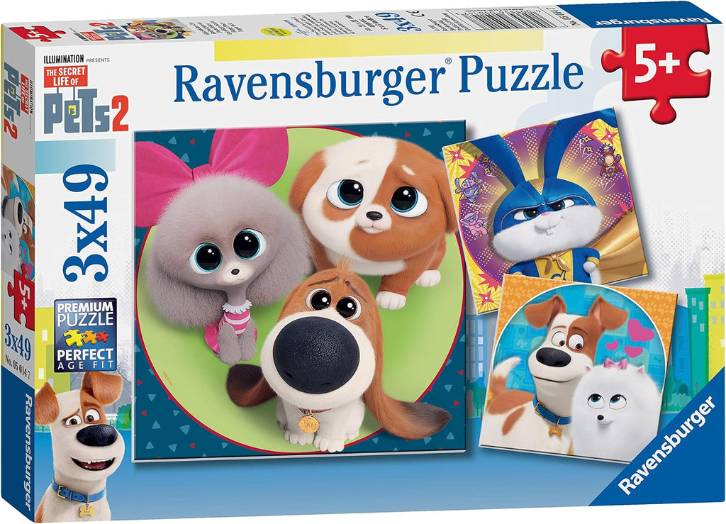 The Secret Life of Pets 2 - 3 x 49 Piece Jigsaw Puzzle Set (Ravensburger)