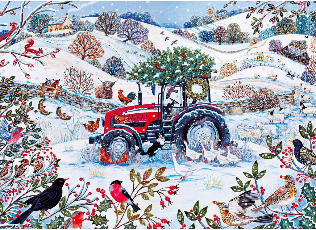 ** Pre-Order ** Festive Farm by Lucy Grossmith - 1000 Piece Jigsaw Puzzle (Gibsons)