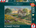 Sunflower Fields by Thomas Kinkade – 1000 Piece Jigsaw Puzzle (Schmidt) - Completed Puzzle