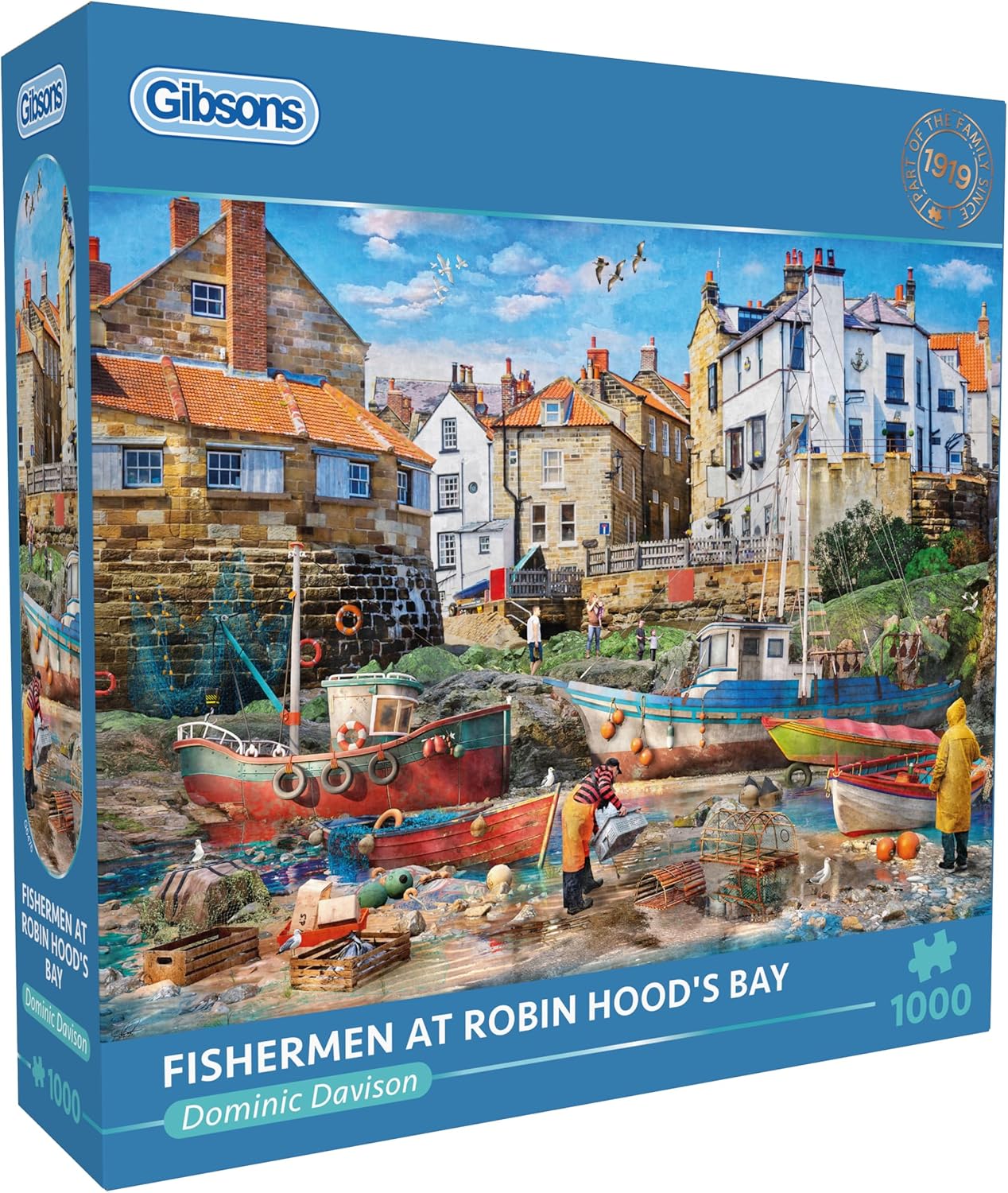 Fishermen at Robin Hood's Bay by Dominic Davison - 1000 Piece Jigsaw Puzzle (Gibsons)