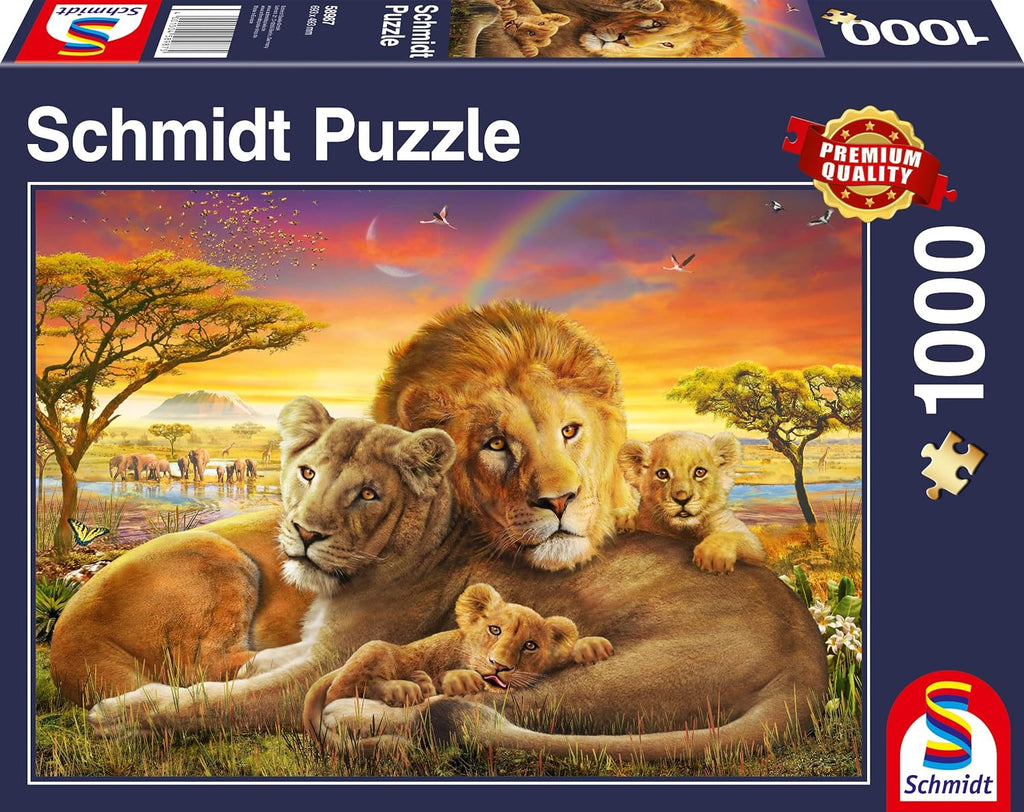 Loving Lions – 1000 Piece Jigsaw Puzzle (Schmidt) - Completed Puzzle