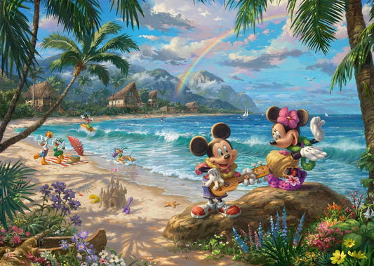 Schmidt - Thomas Kinkade, Disney, Mickey and Minnie in Hawaii - 1000 Piece Jigsaw Puzzle