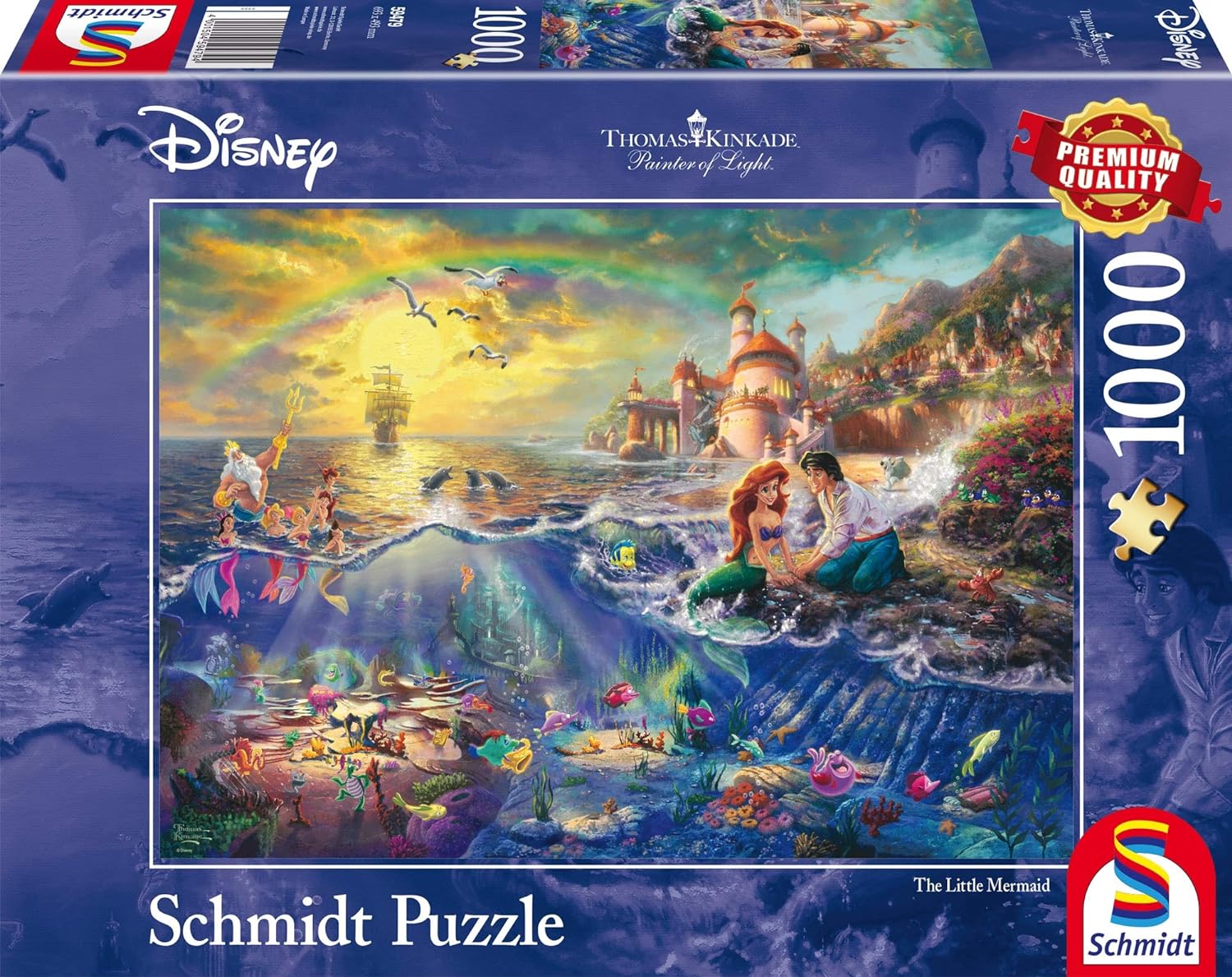 Disney The Little Mermaid by Thomas Kinkade – 1000 Piece Jigsaw Puzzle (Schmidt)