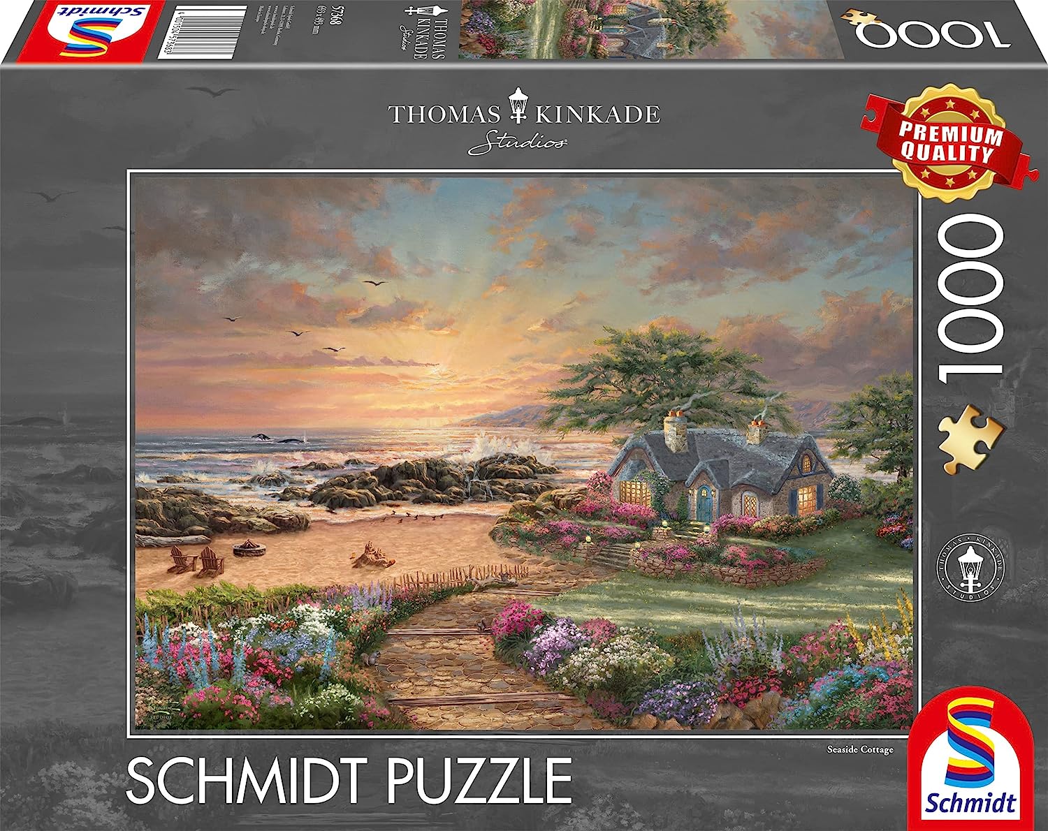 Seaside Cottage by Thomas Kinkade – 1000 Piece Jigsaw Puzzle (Schmidt)