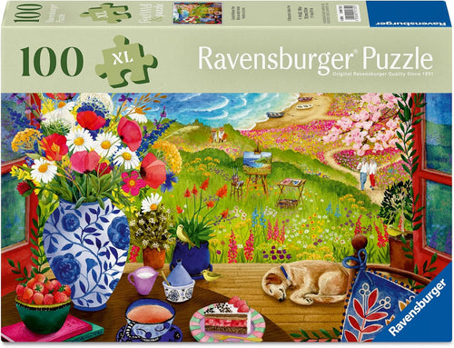 Seaside Window View - 100 Piece XL Jigsaw Puzzle (Ravensburger) - Completed Puzzle